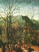 Pieter Bruegel detalj fran hjorden drives drives hem,oktober eller november France oil painting artist